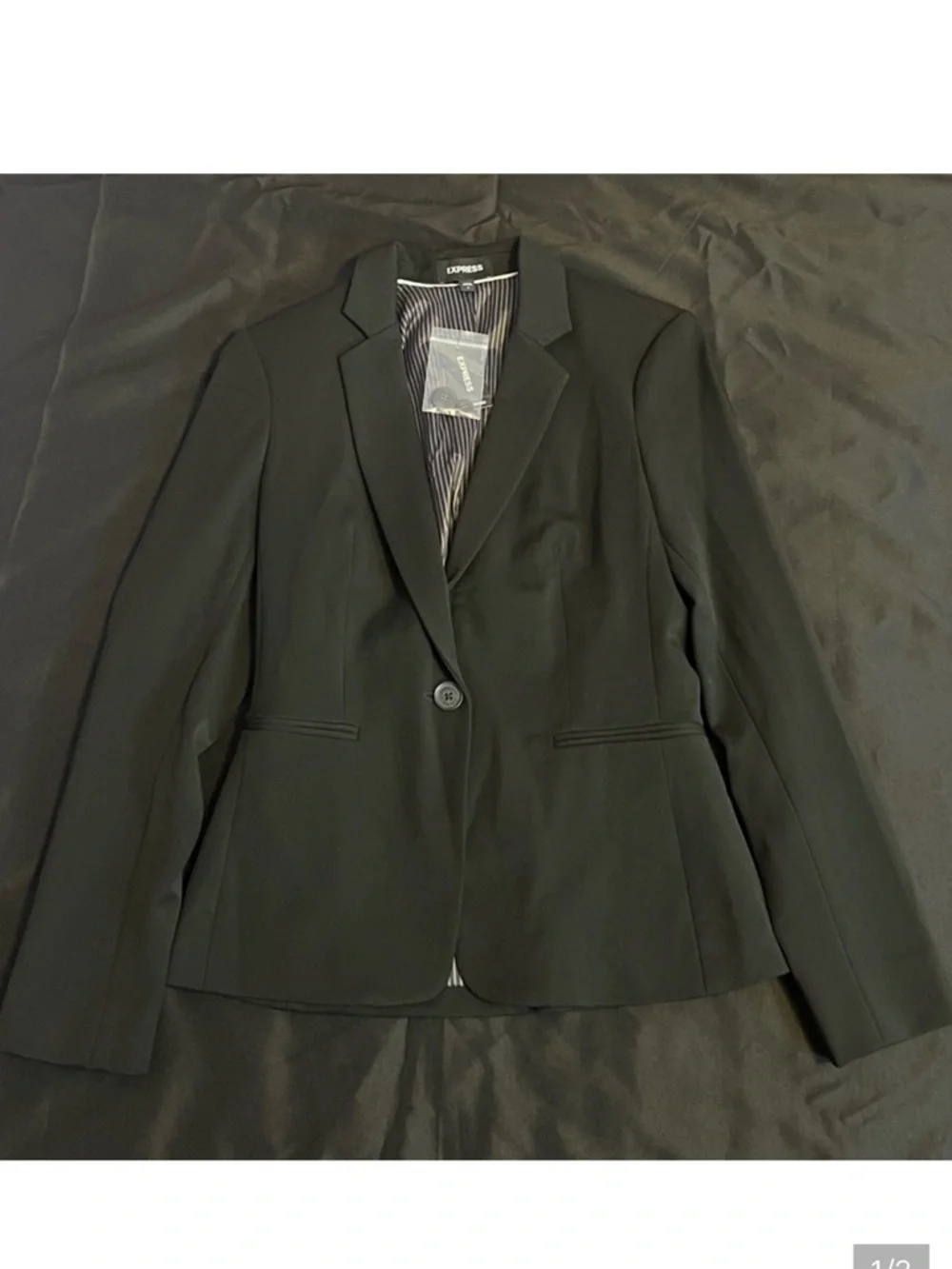 EXPRESS Black Single-Button Tailored Blazer - Picture 2 of 4